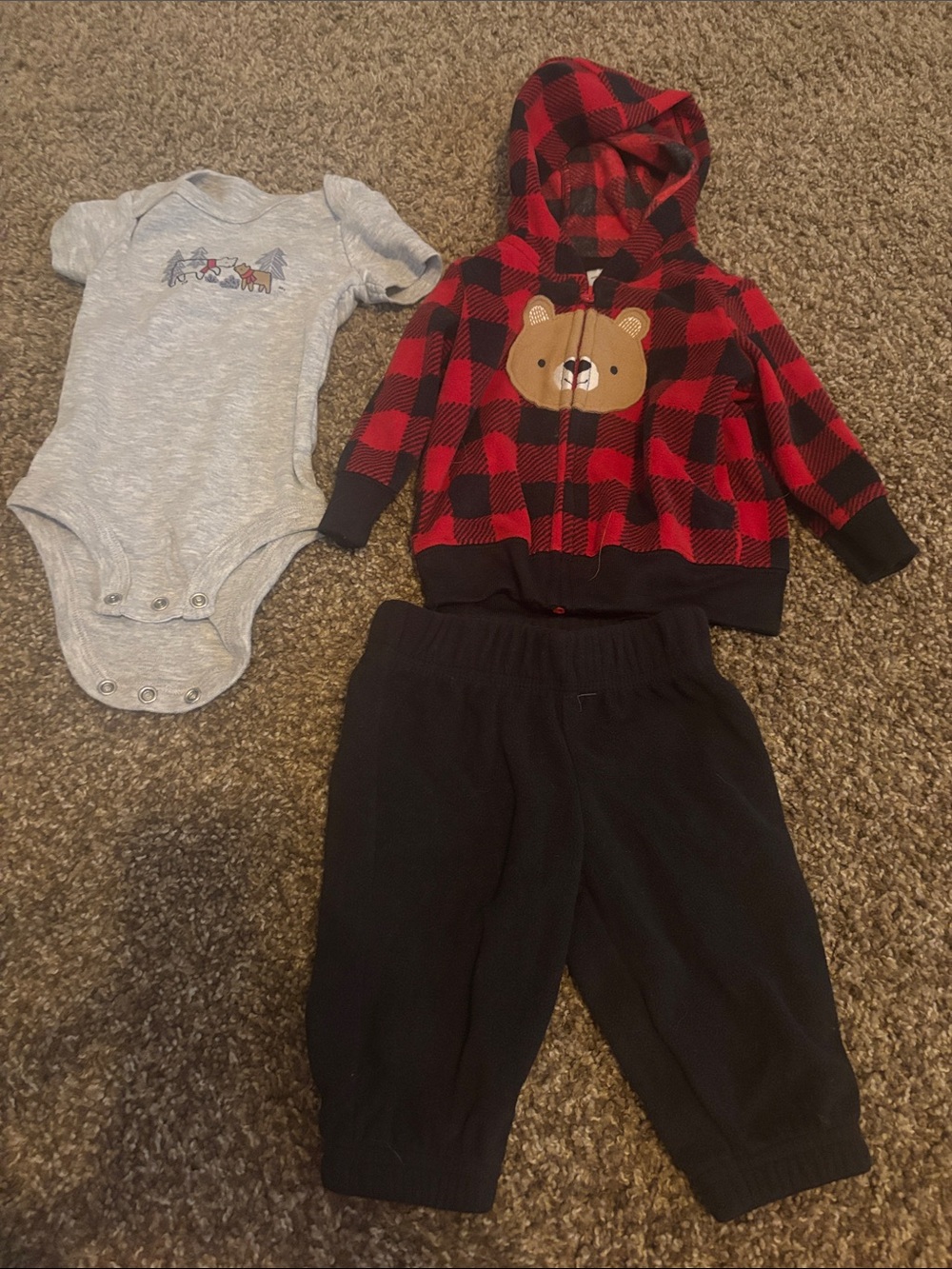 Carter's Red and Black Buffalo Plaid Hooded Jacket